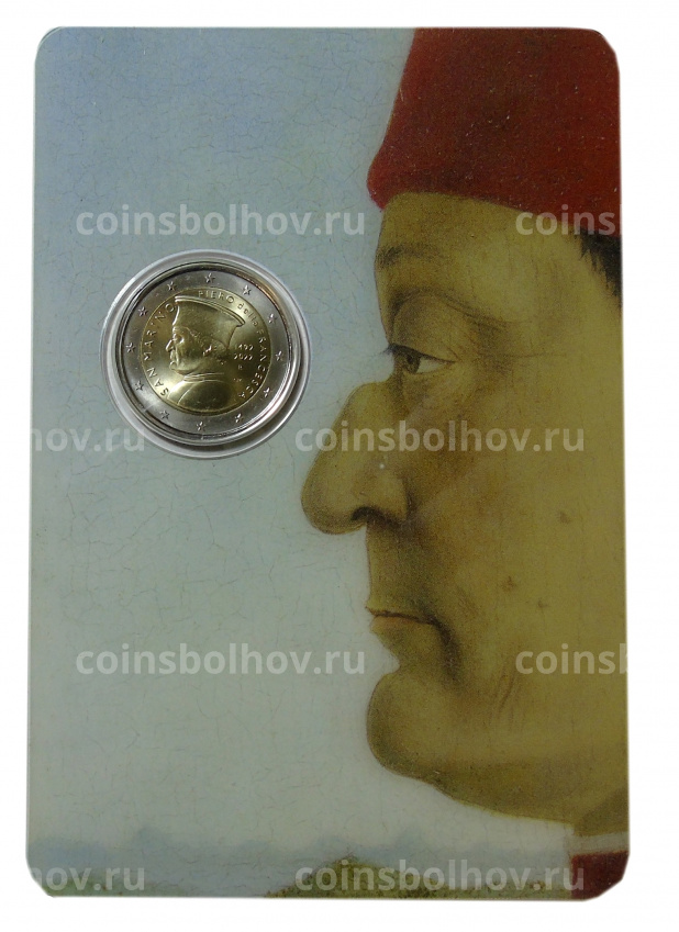 Монета 2 евро 2022 года Сан-Марино —  530 лет со дня смерти Пьеро делла Франческа (В подарочном буклете) (вид 3)