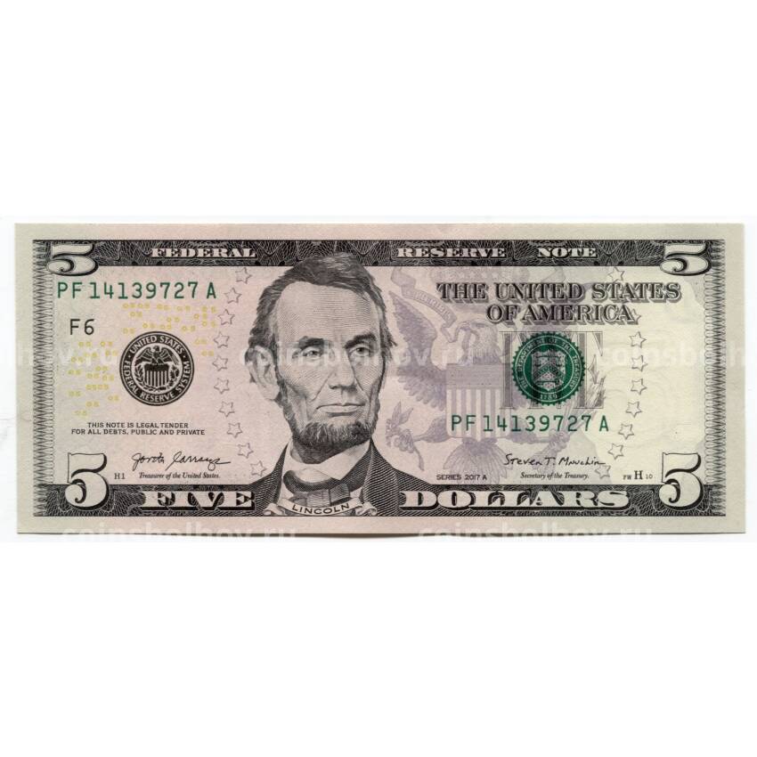 Банкнота 5 долларов 2017 года США