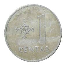 Монета 1 цент 1991 года Литва (аверс)