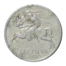 Монета 1 цент 1991 года Литва (реверс)