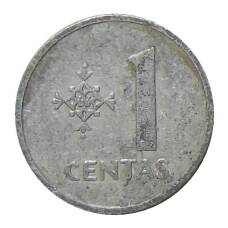 Монета 1 цент 1991 года Литва (аверс)