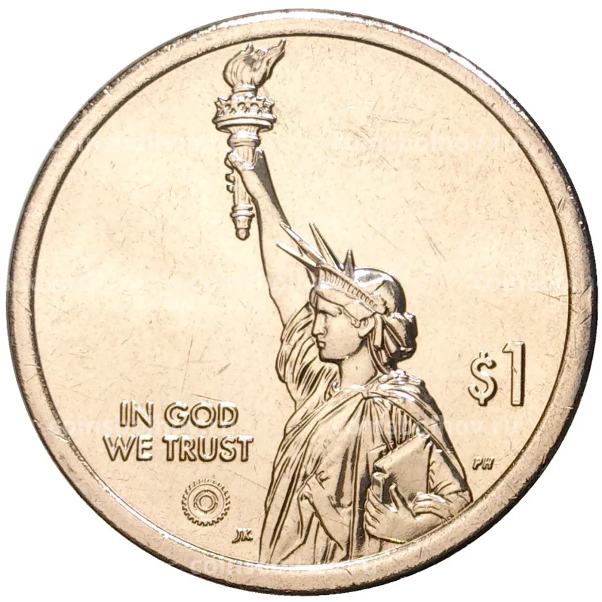 Монета 1 доллар 2022 года D США Американские инновации —  Сноуборд (вид 2)
