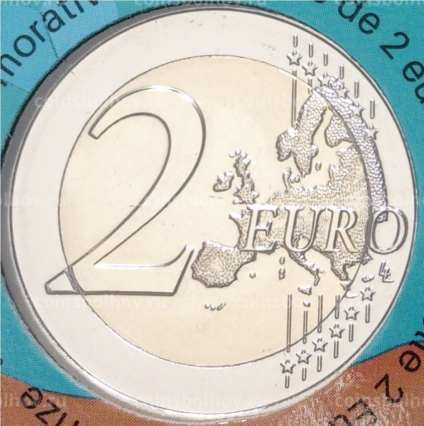 Монета 2 евро 2022 года Бельгия — В честь здравоохранения во время ковид-пандемии (в блистере, текст на лицевой стороне блистера на фламандском и английском) (вид 4)