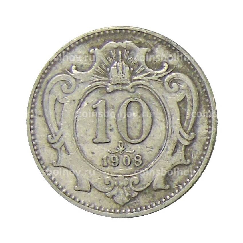 Монета 10 геллеров 1908 года Австрия