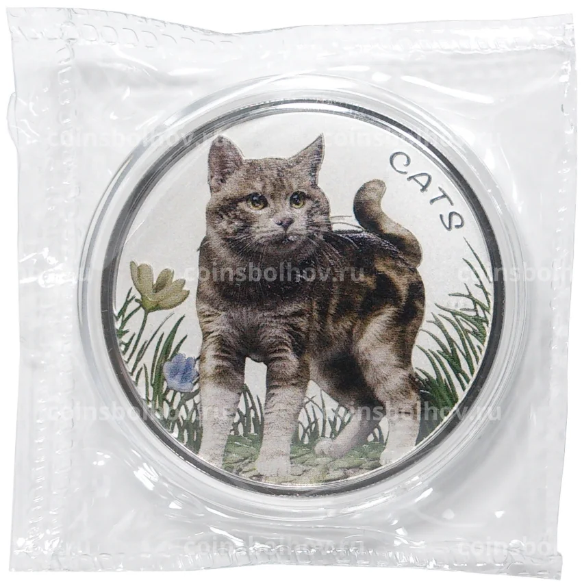 Монета 50 центов 2022 года Фиджи — Кошки (Цветное покрытие) (вид 3)
