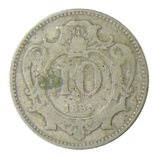 Монета 10 геллеров 1895 года Австрия (аверс)