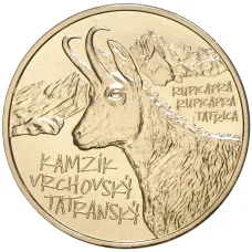 Монета 5 евро 2022 года Словакия — Татранская серна (аверс)