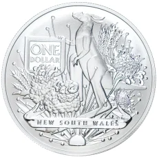 Монета 1 доллар 2022 года Австралия —  Гербы Австралии — Новый Южный Уэльс (аверс)