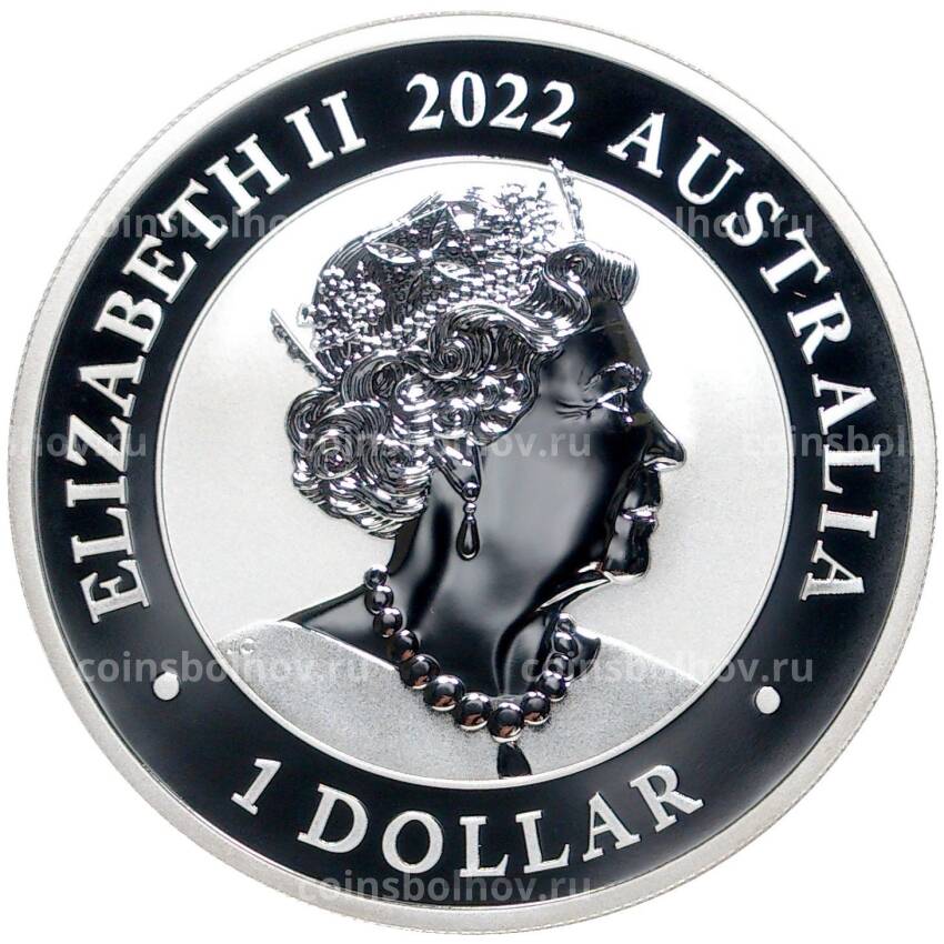 Монета 1 доллар 2022 года Австралия —  Серебряный Лебедь (вид 2)