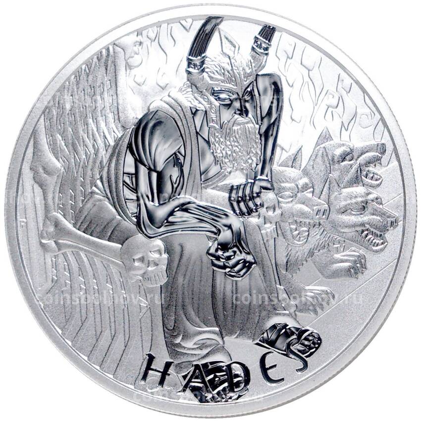Монета 1 доллар 2021 года Тувалу —  Боги Олимпа — Аид