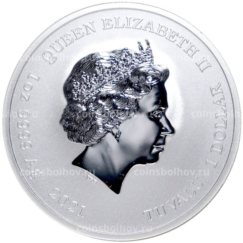 Монета 1 доллар 2021 года Тувалу —  Боги Олимпа — Аид (вид 2)