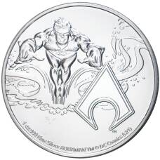 Монета 2 доллара 2022 года Ниуэ —  DC Comics — Аквамен (аверс)