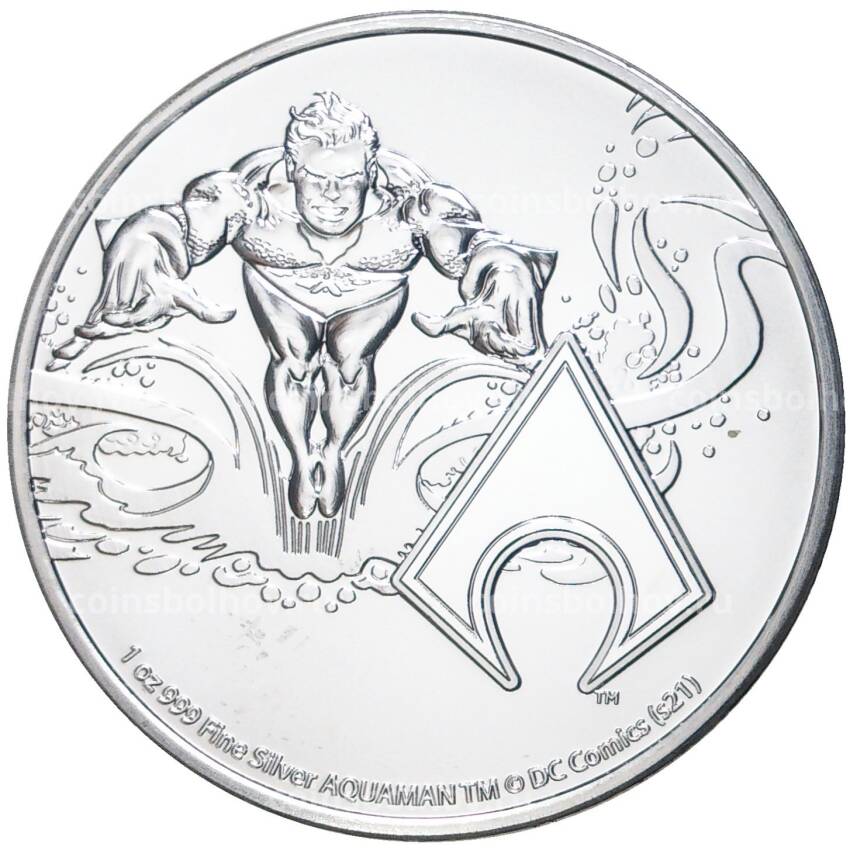 Монета 2 доллара 2022 года Ниуэ —  DC Comics — Аквамен