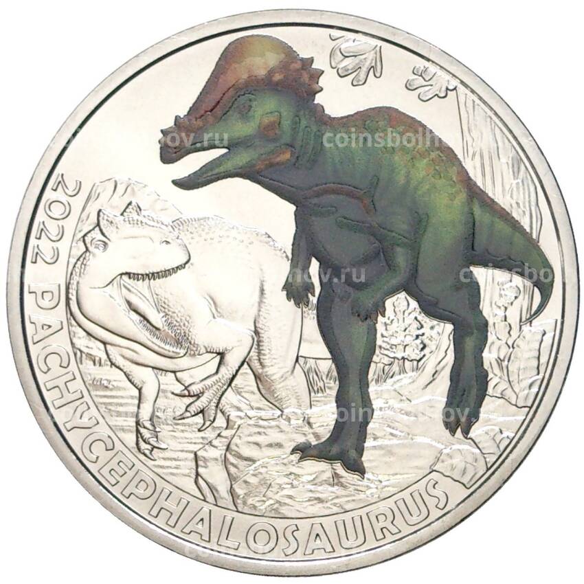 Монета 3 евро 2022 года Австрия —  Супер динозавры — Пахицефалозавр