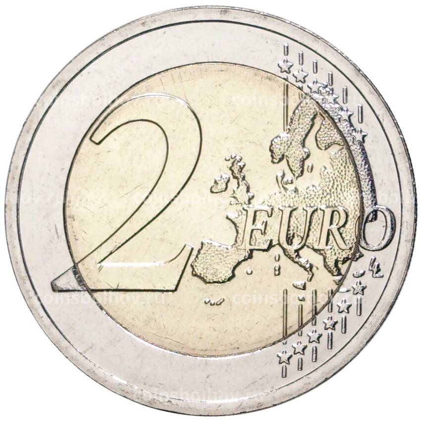Монета 2 евро 2022 года  Латвия —  35 лет программе Эразмус (вид 2)