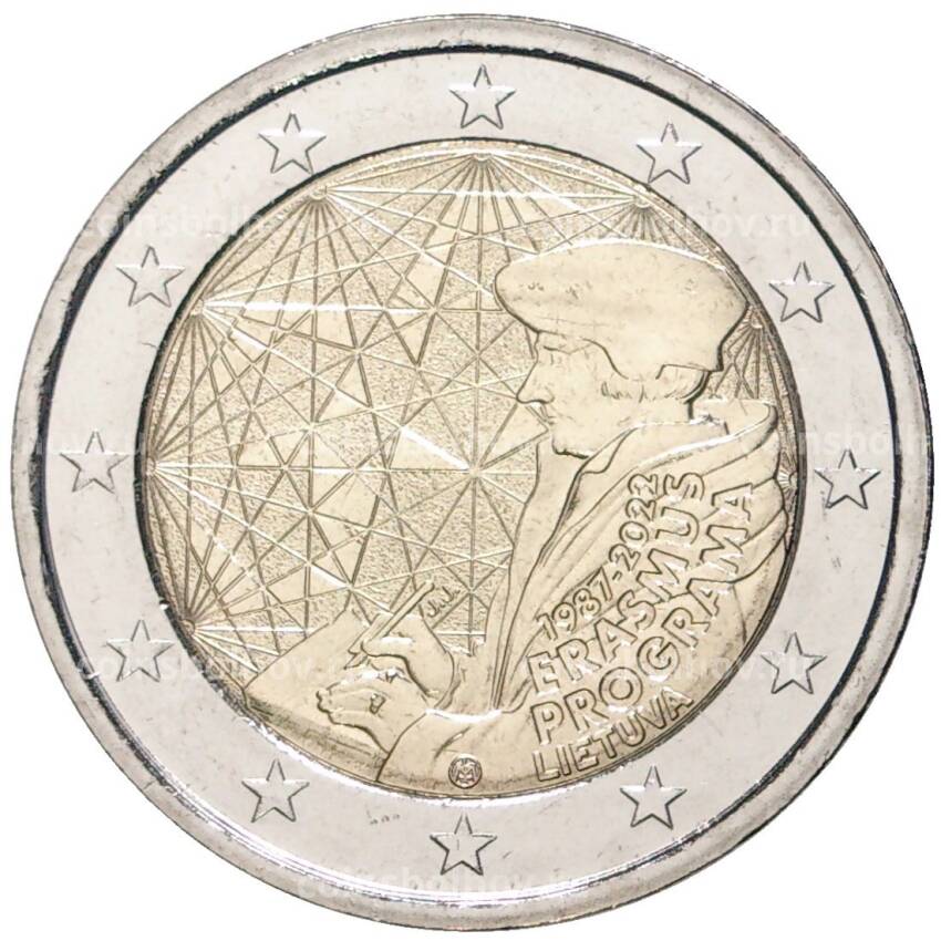Монета 2 евро 2022 года Литва —  35 лет программе Эразмус