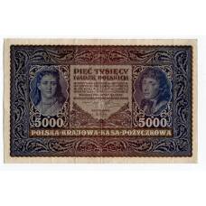 Банкнота 5000 марок 1920 года Польша