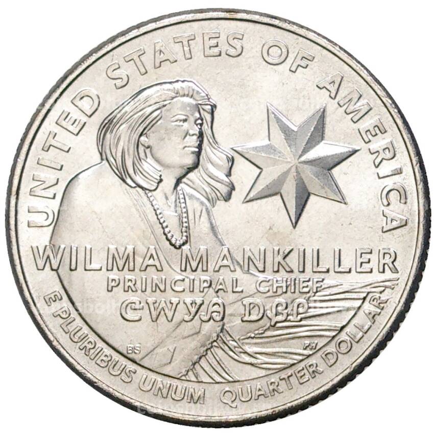 Монета 1/4 доллара (25 центов) 2022 года D США «Американские женщины — Вильма Манкиллер»