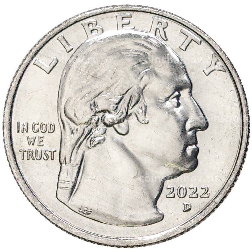 Монета 1/4 доллара (25 центов) 2022 года D США «Американские женщины — Вильма Манкиллер» (вид 2)