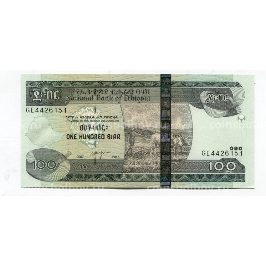 Банкнота 100 быр  Эфиопия
