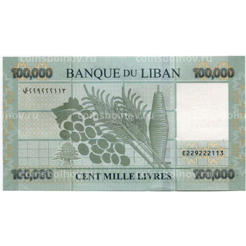 Банкнота 100000 ливров 2017 года Ливан (вид 2)