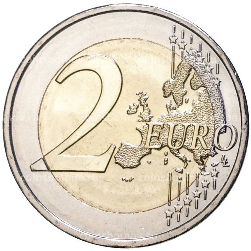 Монета 2 евро 2022 года Франция —  35 лет программе Эразмус (вид 2)