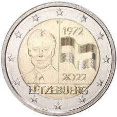 Монета 2 евро 2022 года Люксембург —  50 лет флагу Люксембурга (аверс)