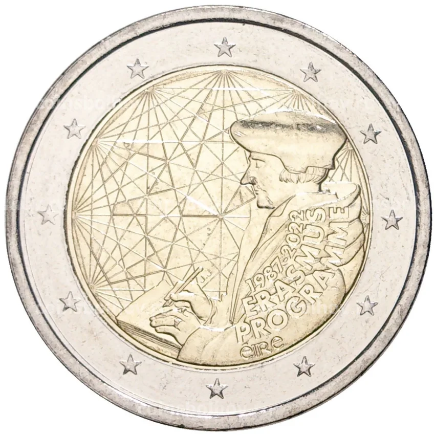 Монета 2 евро 2022 года Ирландия —  35 лет программе Эразмус