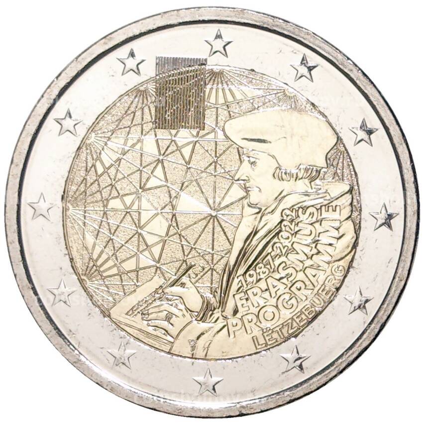 Монета 2 евро 2022 года Люксембург —  35 лет программе Эразмус