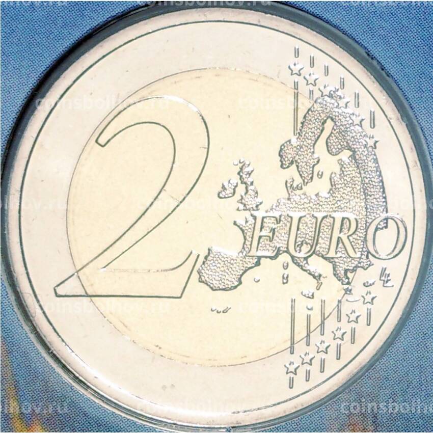 Монета 2 евро 2022 года Эстония  — В поддержку Украины (в блистере) (вид 2)