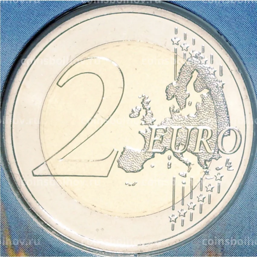 Монета 2 евро 2022 года Эстония  — В поддержку Украины (в блистере) (вид 2)