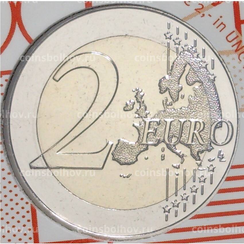 Монета 2 евро 2022 года Нидерланды  —  35 лет программе Эразмус (в блистере) (вид 4)