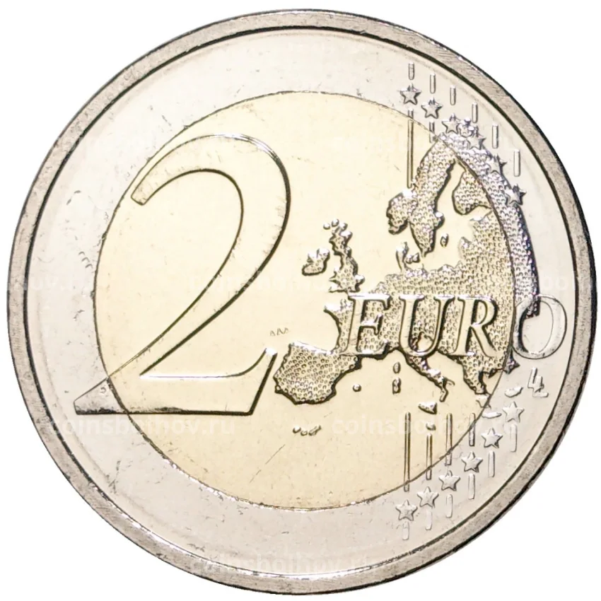 Монета 2 евро 2022 года Люксембург —  10 дет свадьбе Великого герцога Гийома и бельгийской графини Стефании де Ланнуа (вид 2)