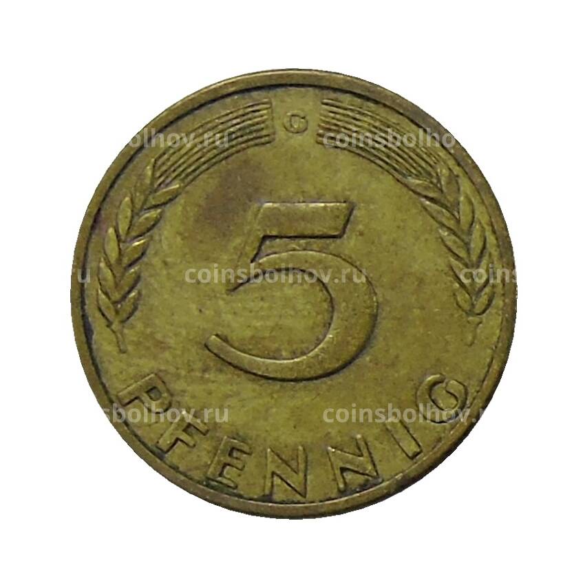Монета 5 пфеннигов 1950 года G Германия (вид 2)