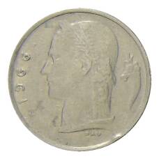 Монета 1 франк 1966 года Бельгия —  Надпись на французском — 'BELGIQUE' (аверс)