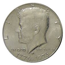 Монета 1/2 доллара (50 центов) 1976 года D СШA — 200 лет Независимости (аверс)