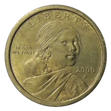 Монета 1 доллар 2000 года P США «Сакагавея — Парящий Орел» (аверс)