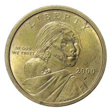 Монета 1 доллар 2000 года P США «Сакагавея — Парящий Орел» (аверс)