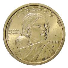 Монета 1 доллар 2000 года P США «Сакагавея — Парящий Орел» (аверс)