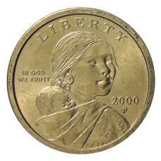 Монета 1 доллар 2000 года P США «Сакагавея — Парящий Орел» (аверс)