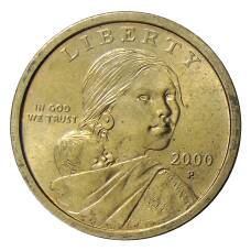 Монета 1 доллар 2000 года P США «Сакагавея — Парящий Орел» (аверс)