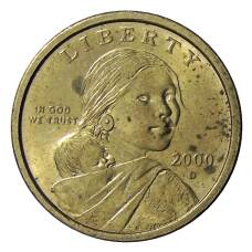 Монета 1 доллар 2000 года D США «Сакагавея — Парящий Орел» (аверс)