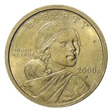 Монета 1 доллар 2000 года P США «Сакагавея — Парящий Орел» (аверс)