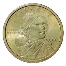 Монета 1 доллар 2000 года P США «Сакагавея — Парящий Орел» (аверс)