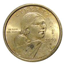 Монета 1 доллар 2000 года D США «Сакагавея — Парящий Орел» (аверс)