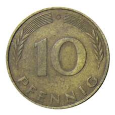 Монета 10 пфеннигов 1974 года G Германия (реверс)