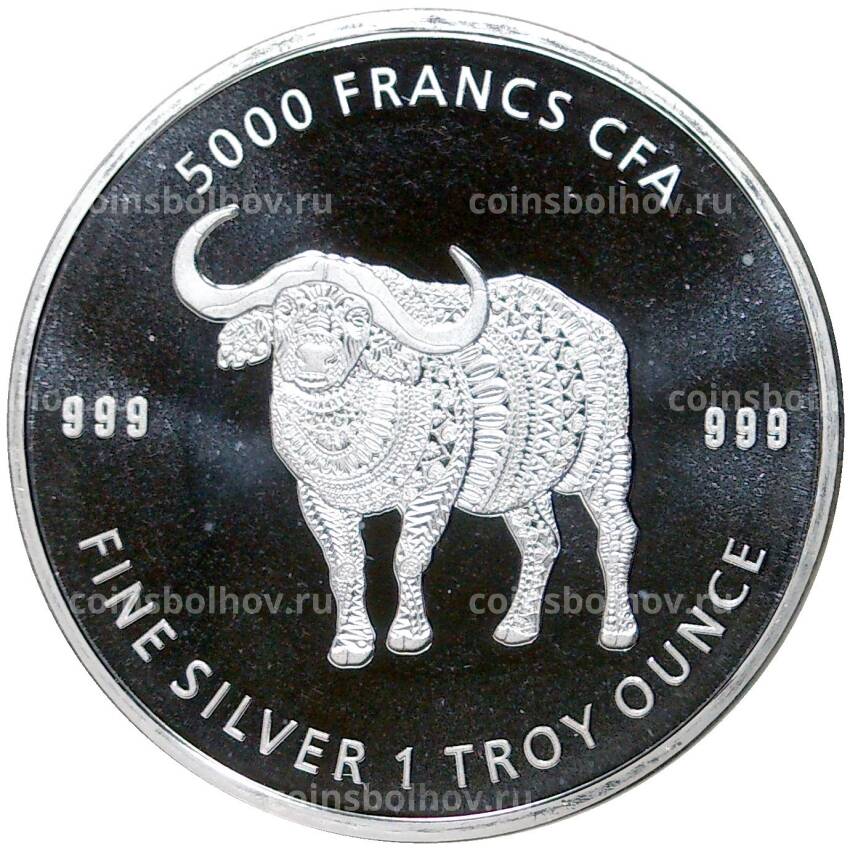 Монета 5000 франков 2020 года Чад  — Мандала — Буйвол