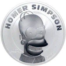 Монета 1 доллар 2022 года Тувалу —  Симпсоны — Гомер Симпсон (аверс)