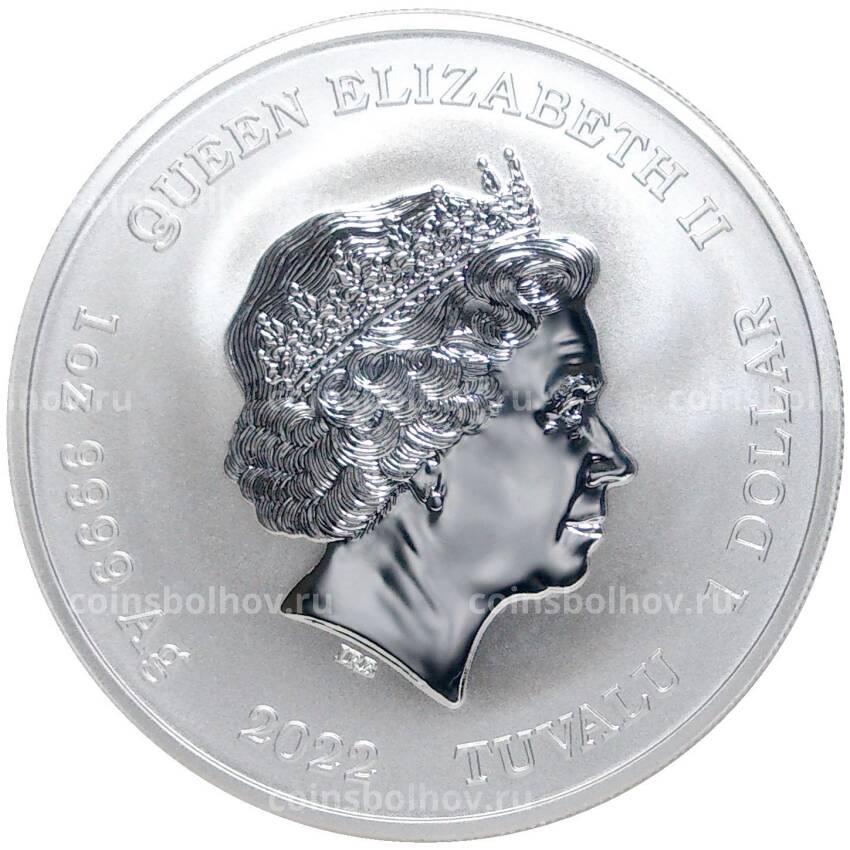 Монета 1 доллар 2022 года Тувалу —  Симпсоны — Гомер Симпсон (вид 2)