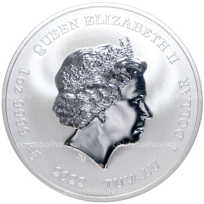 Монета 1 доллар 2022 года Тувалу —  Симпсоны — Барт Симпсон (вид 2)
